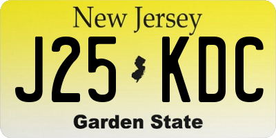 NJ license plate J25KDC
