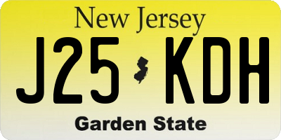 NJ license plate J25KDH