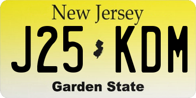 NJ license plate J25KDM