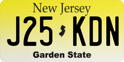 NJ license plate J25KDN
