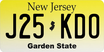 NJ license plate J25KDO