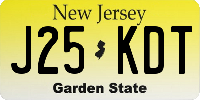 NJ license plate J25KDT