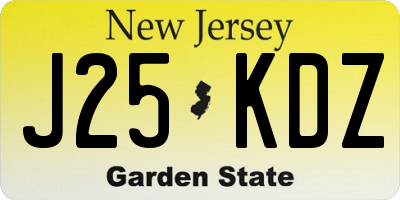 NJ license plate J25KDZ