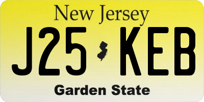 NJ license plate J25KEB