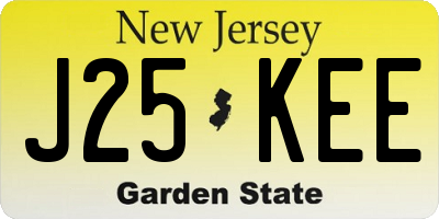 NJ license plate J25KEE