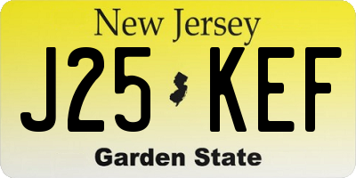 NJ license plate J25KEF