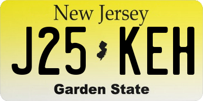 NJ license plate J25KEH