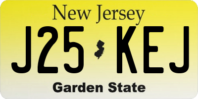 NJ license plate J25KEJ