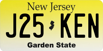 NJ license plate J25KEN