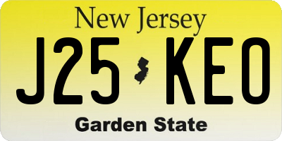 NJ license plate J25KEO