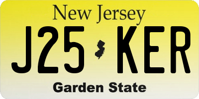 NJ license plate J25KER