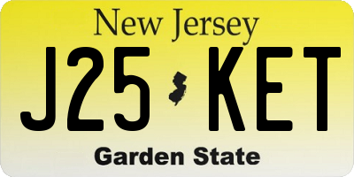 NJ license plate J25KET