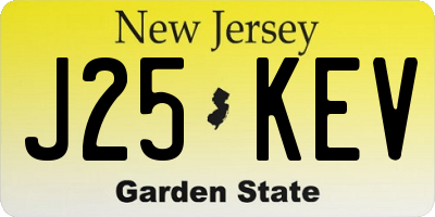 NJ license plate J25KEV