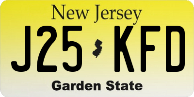 NJ license plate J25KFD