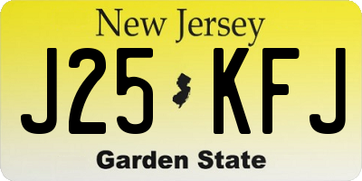 NJ license plate J25KFJ