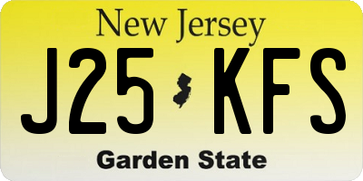 NJ license plate J25KFS