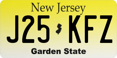 NJ license plate J25KFZ