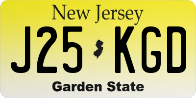 NJ license plate J25KGD