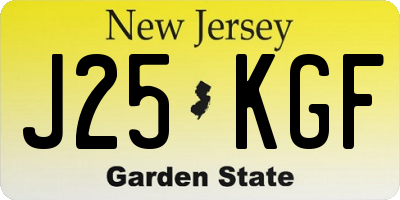 NJ license plate J25KGF