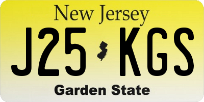 NJ license plate J25KGS