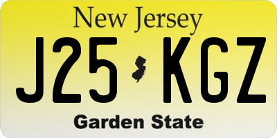 NJ license plate J25KGZ