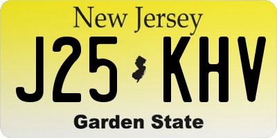 NJ license plate J25KHV