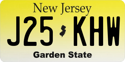 NJ license plate J25KHW