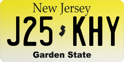 NJ license plate J25KHY