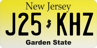 NJ license plate J25KHZ
