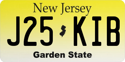 NJ license plate J25KIB