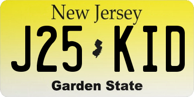 NJ license plate J25KID