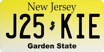NJ license plate J25KIE