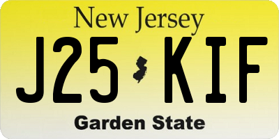 NJ license plate J25KIF