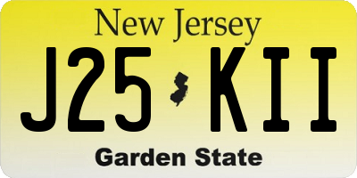 NJ license plate J25KII