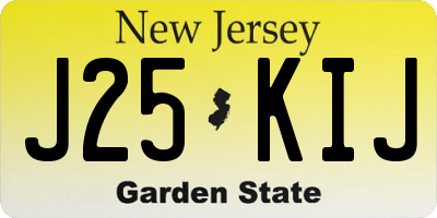 NJ license plate J25KIJ