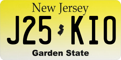 NJ license plate J25KIO