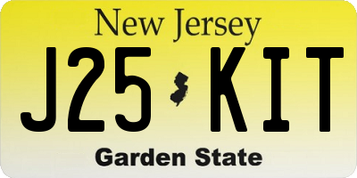 NJ license plate J25KIT