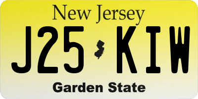 NJ license plate J25KIW