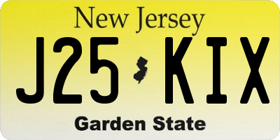 NJ license plate J25KIX