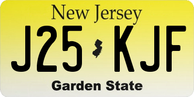 NJ license plate J25KJF