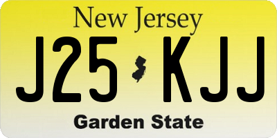 NJ license plate J25KJJ