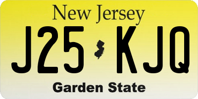 NJ license plate J25KJQ