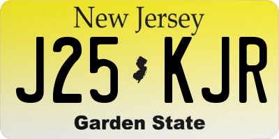 NJ license plate J25KJR