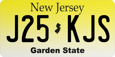 NJ license plate J25KJS