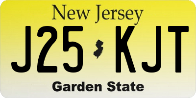 NJ license plate J25KJT