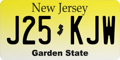NJ license plate J25KJW