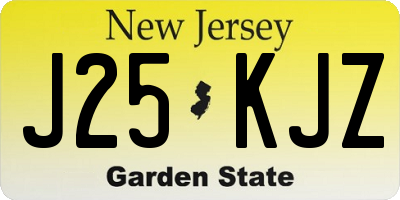 NJ license plate J25KJZ