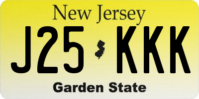 NJ license plate J25KKK