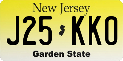 NJ license plate J25KKO