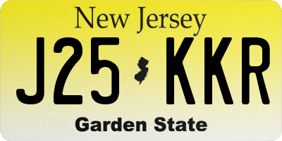 NJ license plate J25KKR